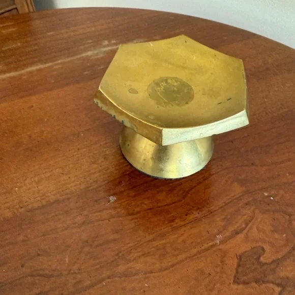 Vintage Brass Pillar Candle Holder Gold - Picture 4 of 7